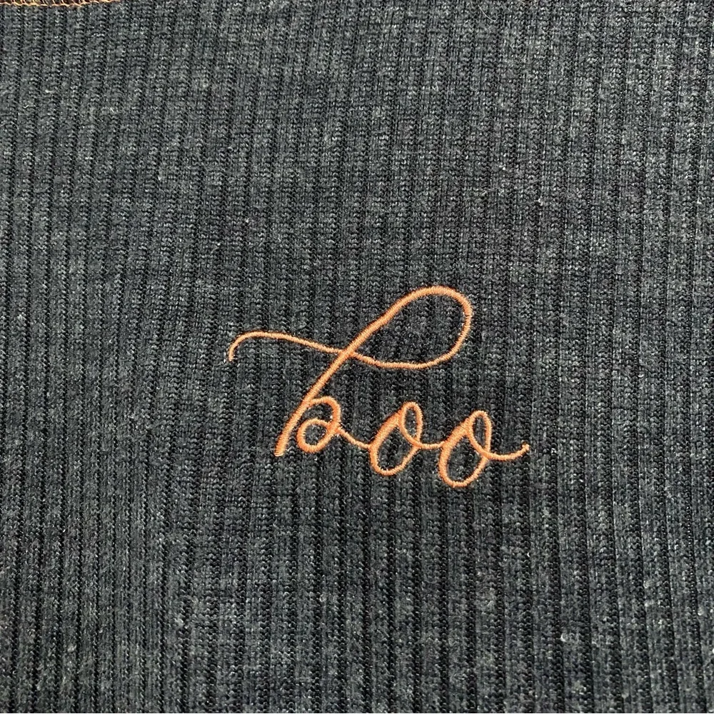 Laura Ashley Gray Sleep Shirt‎ Nightgown Medium Boo Halloween Crewneck Cozycore